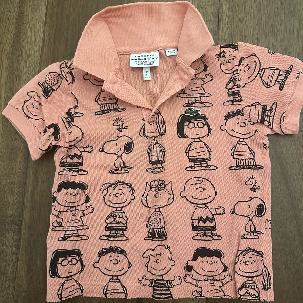 Lacoste Kids Peanuts Polo in Coral